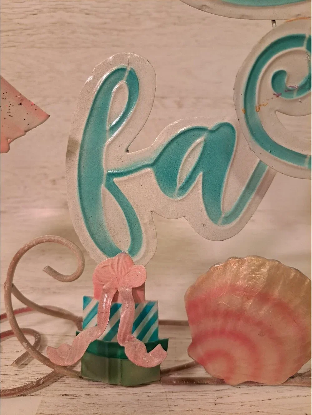 Flamingo Fa La La Holiday Decor Tropical Beach Christmas Costal Table Decor